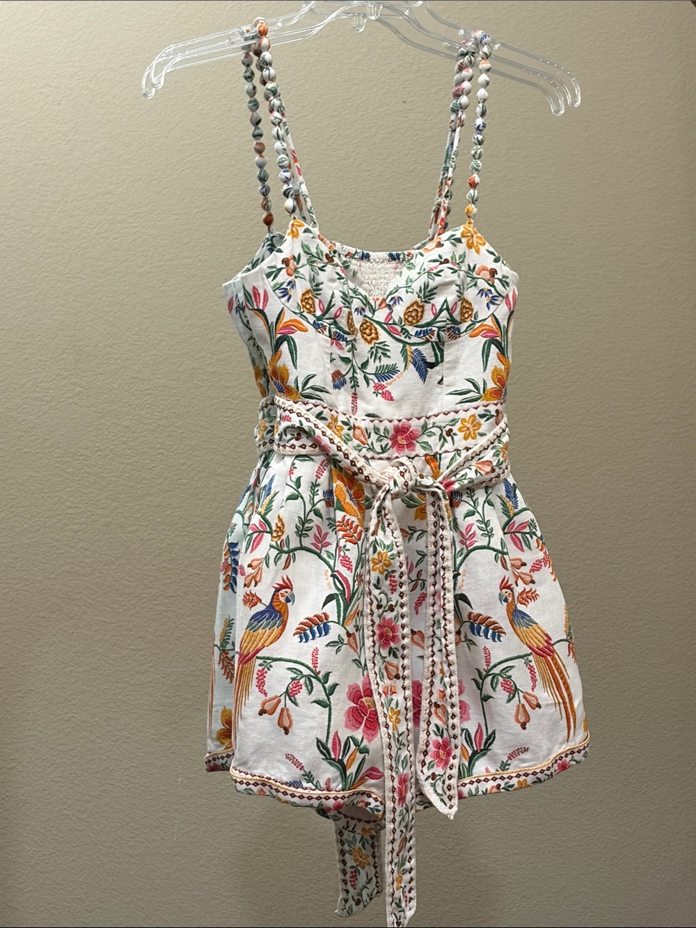 FARM Rio Delicate Forest Linen Romper Size XS - Picture 2 of 9
